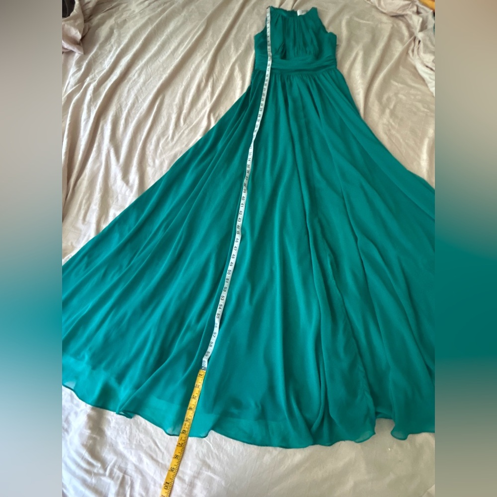 NWT Badgley Mischka Sleeveless Pleated Gown in Jade. Size 4. Exquisite. - Picture 12 of 16